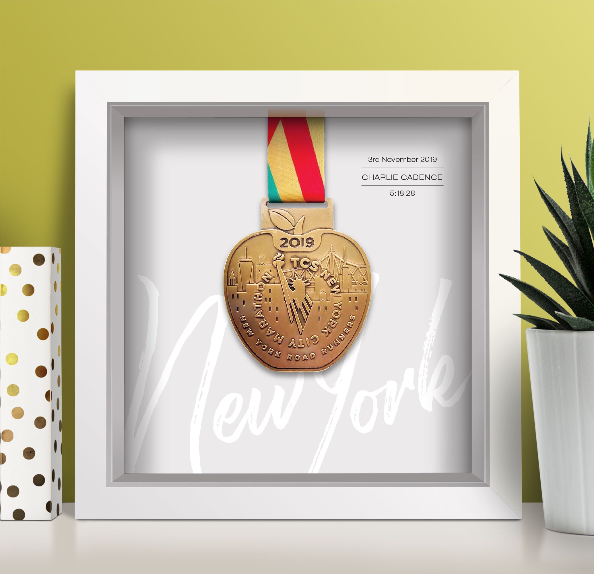 New York Marathon Personalised Medal Frame Etsy UK