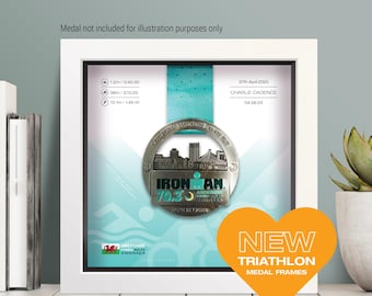Triathlon Personalised Medal Frame display