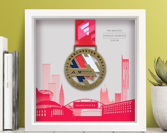 Marco de medalla personalizado del Maratón del Gran Manchester 2024