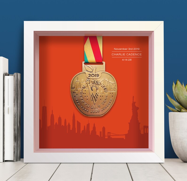 New York Marathon personalisierte Medaille Rahmen Etsy