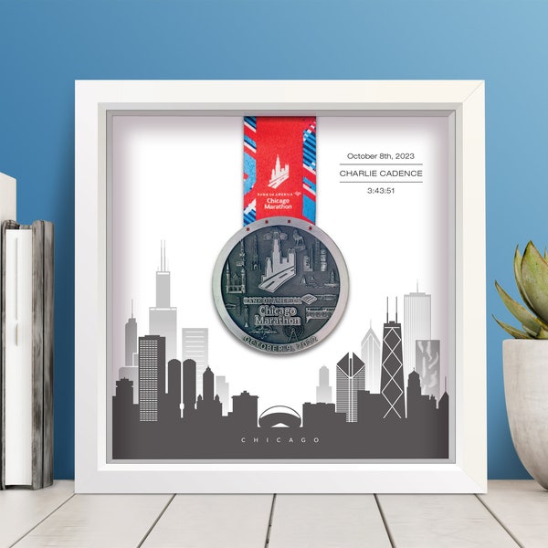 Chicago Marathon Personalised Medal Frame (new skyline)