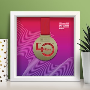 Virtual London Marathon Personalised Medal Frame &#39;line&#39;