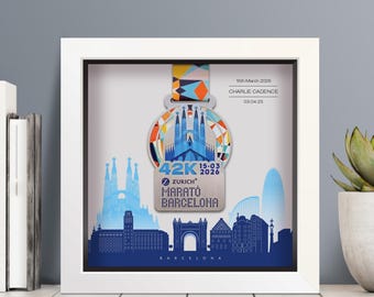 Moldura personalizada para medalha da Maratona de Barcelona
