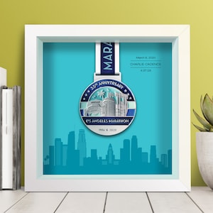 Los Angeles LA Marathon gepersonaliseerde medaillelijst 'Skyline'
