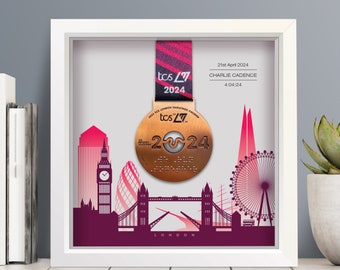 London Marathon Personalised Medal Frame 2024