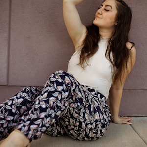 Joggers, Navy, taupe and pink, Marie Nohr, Pockets, Maluxe