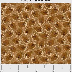 May include: A repeating pattern of brown leaves with white outlines and a dotted background. The leaves are arranged diagonally across the tan surface. The text "APAT 262 LZ" is in the upper left corner. The image includes a ruler with inch measurements.