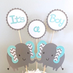 Elephant baby shower centerpiece