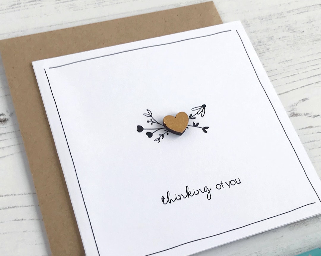 Thinking of You Heart Card - Etsy