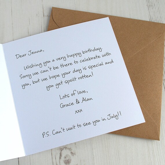 Card Sent Direct Service With Printed Message sent to UK Etsy