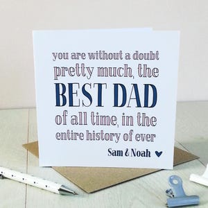 La mejor tarjeta de papá / Tarjeta personalizada del día de los padres / Tarjeta especial para papá