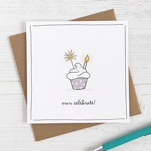 Carte d'anniversaire Cupcake Sparkler