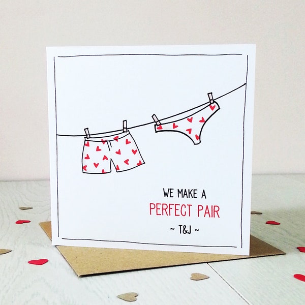 Cheeky Valentine Personalised Card | Perfect Pair Underwear Card