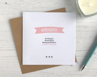 Grandma Hashtag Card | Mothers Day Card