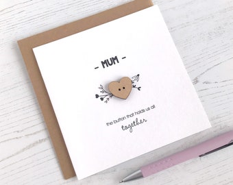 Special Mothers Day Personalised Card | Heart Button