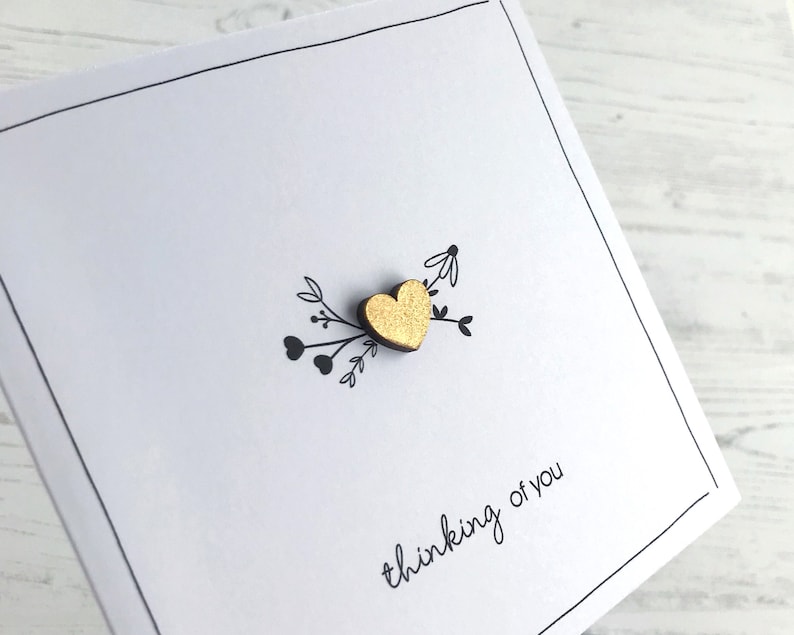 Thinking of You Heart Card - Etsy