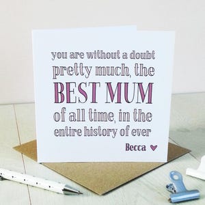 Best Mum Ever Mothers Day Card