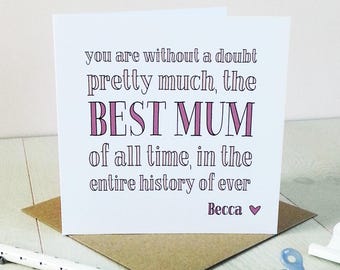 Best Mum Ever Mothers Day Card