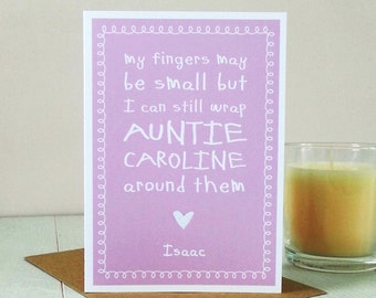 Funny Auntie Godmother Card | Personalised Birthday Card | Cute Card From Niece Or Nephew | My Fingers May Be Small