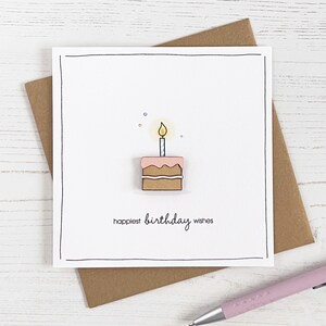 Birthday Cake Card With Wooden Topper image 1
