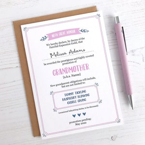 Faire-part de bébé pour la promotion des grands-parents