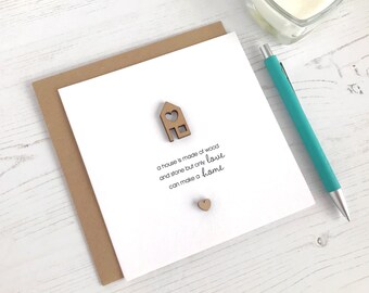 Carte personnalisée pour la nouvelle maison | Seul l'amour peut faire un chez-soi