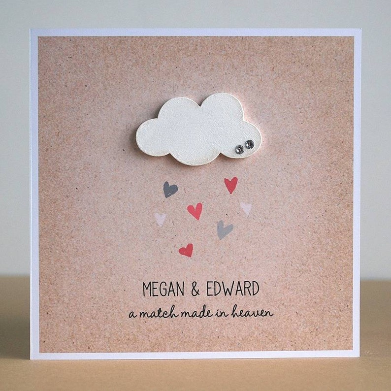 Match Made In Heaven Civil Partnership Card Beautiful Personalised Wedding Card