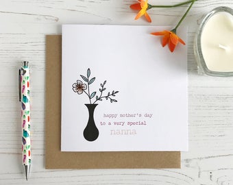 Floral Mothers Day | Card for Grandmother | Personalised Mum Birthday Card