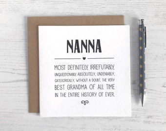 Special Grandma Card | Mothers Day Card | Irrefutably Best Nanna