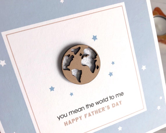 Vatertagskarte Für Ehemann – 'Our World' Design Mit Nachthimmel & Silberfolie