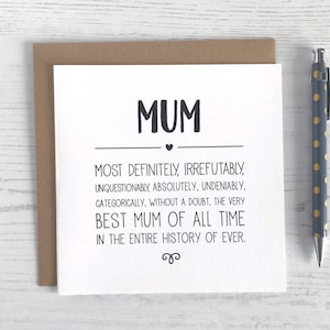 Tarjeta especial para el Día de la Madre / Tarjeta de cumpleaños para mamá / La mejor mamá sin duda