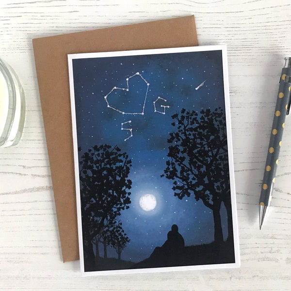 Romantic Star Constellation Card | Personalised Stargazing Anniversary Card