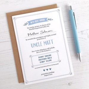 Oncle Promotion Baby Annonce Card