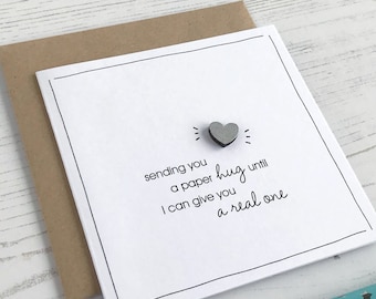 Sending A Paper Hug Card | Miss You Card | Long Distance Card
