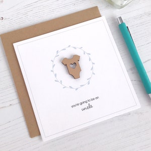 Biglietto di auguri per zio con annuncio di nascita