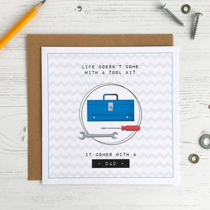 Fête des pères de la boîte à outils | Carte DIY pour papa | Trousse à outils