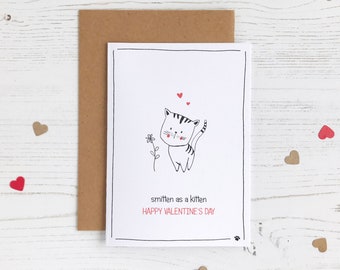 Katzen-Valentinstag-Karte | Jubiläumskarte | Von der Katze | Verliebtes Kätzchen