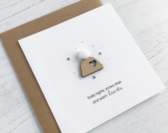 Luxury Christmas Card Woolly Hat | Love At Christmas Collection