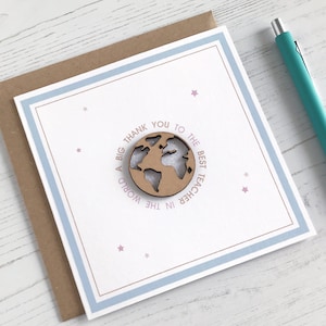 Cartão de Melhor Professor Personalizado | World Circle