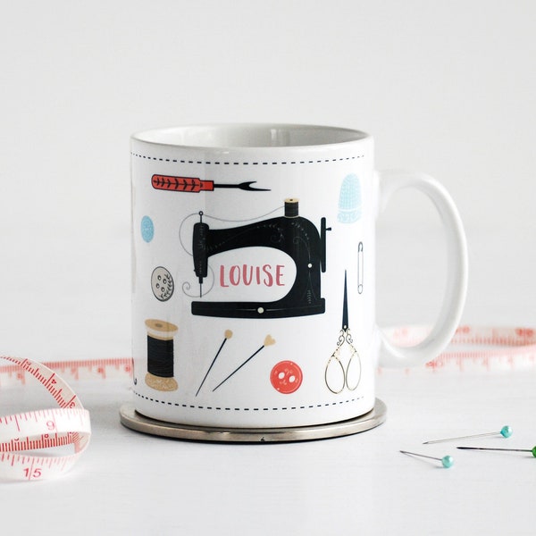 Personalised Sewing Mug - Gift for Sewists Dressmakers - Crafter Mug