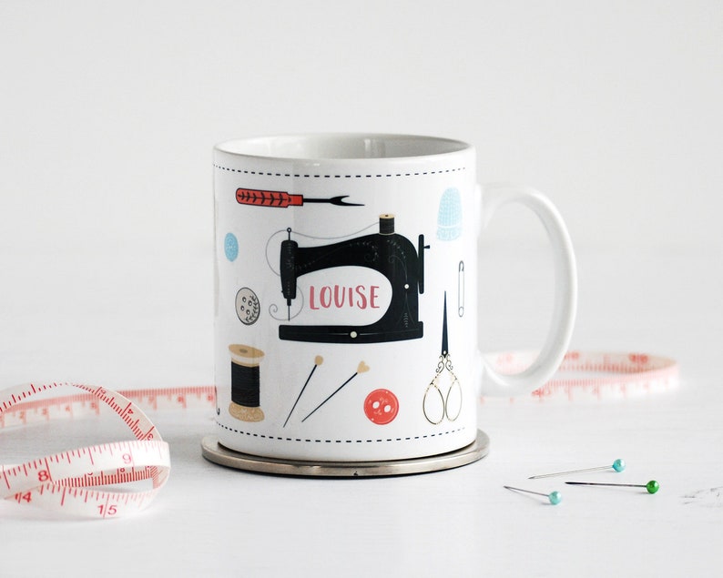 Personalised Sewing Mug - Gift for Sewists Dressmakers - Crafter Mug 