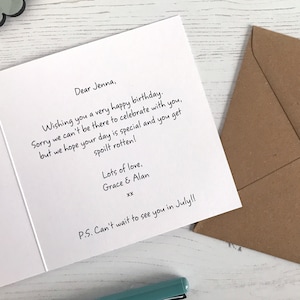 Servizio di invio diretto della carta con messaggio stampato all'interno