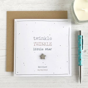 Gefeliciteerd nieuwe babykaart | Gepersonaliseerde kaart | Twinkle Twinkle Little Star