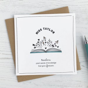 Cartão de Professor Personalizado | Plant Sementes