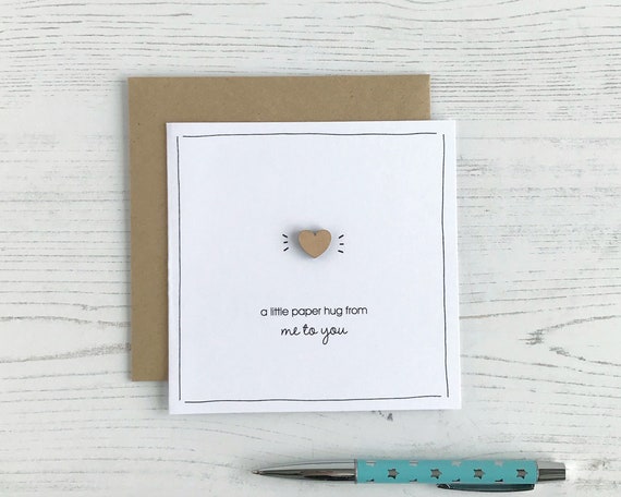 A Paper Hug From Me To You Card Miss You Card Long Etsy Singapore