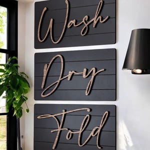 Modern Farmhouse Laundry Room Wall Decor Wash Fold Dry Repeat Build ...