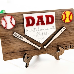 Softball Baseball Themed Fathers Day Gift For Dad Sports Gift For Baseball Dad Gift From Kids To Dad For Fathers Day Softball Gift