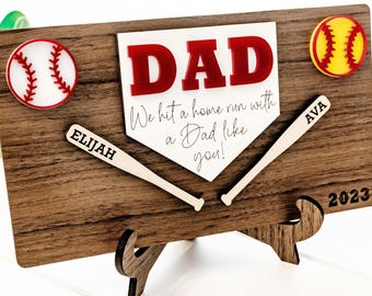 Softball Baseball Themed Fathers Day Gift For Dad Sports Gift For Baseball Dad Gift From Kids To Dad For Fathers Day Softball Gift