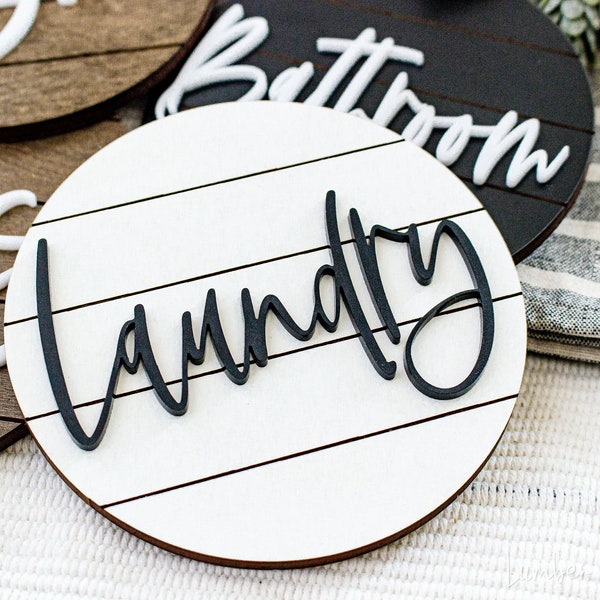 3D Lettered Shiplap Modern Farmhouse Laundry Door Sign Pantry Door Exit Sign Garage Door Label Business Door Signs Storage Door Hallway Door