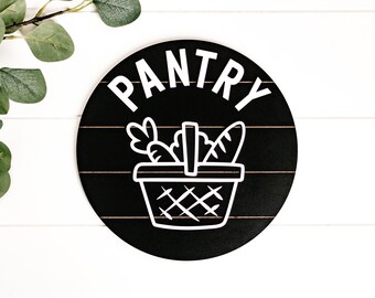 Pantry Sign With Basket Kitchen Decor Pantry Door Sign Modern Farmhouse Pantry Decor